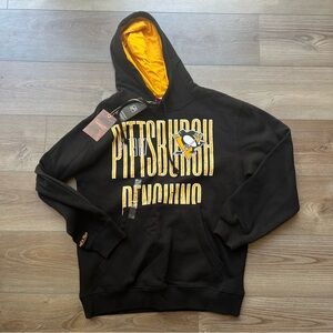 Mens Size Medium Mitchell & Ness Pittsburgh Penguins Hoodie Black NHL